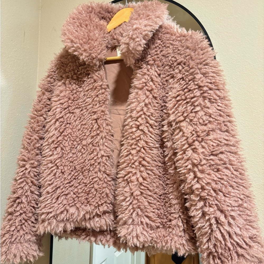 Cozy Pink Teddy Faux Fur Jacket